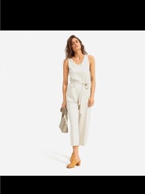 The Luxe Cotton Jumpsuit by Everlane in the colorway Sandstone.